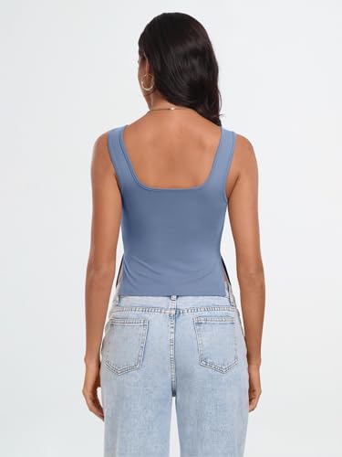 Trendy Queen Womens Crop Tank Tops Cute Backless Tops Going Out Outfits Y2k Summer Clothes for Teen Girls, Mauve, Small