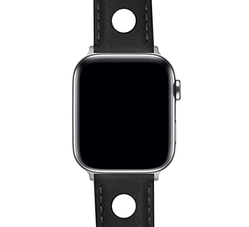 42mm/44mm/45mm/49mm Crimson Red - BARTON Rally Horween Leather Watch Bands with Integrated quick release spring bars- 316L stainless steel- Compatible with all Apple Watch Models