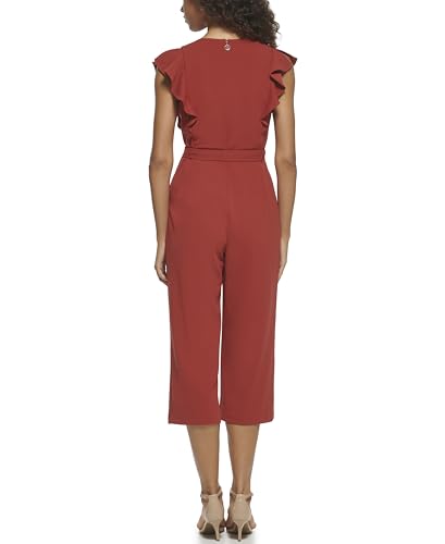 Tommy Hilfiger Womens Jumpsuit Slim Crop, Cinnamon, 2