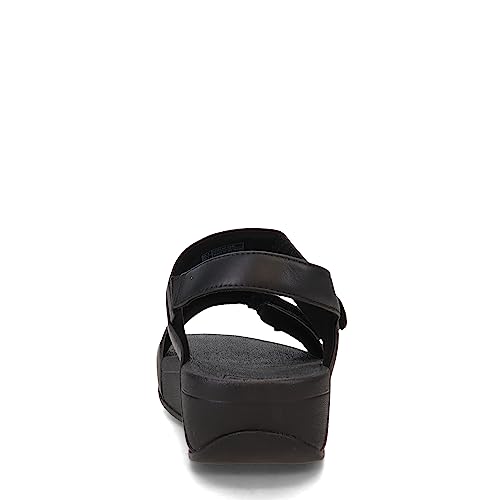 Fitflop Women's Ankle-Strap Flat Sandal, All Black, 5