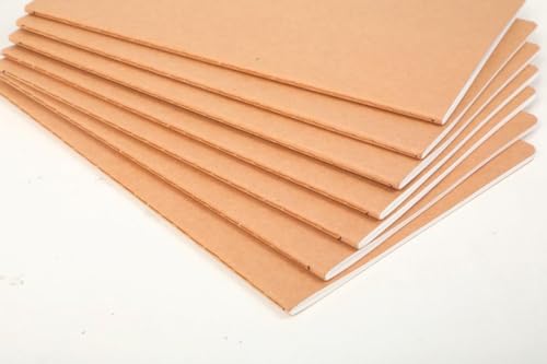 12 Pieces Blank Kraft Notebooks, 8.3x5.5 Inches A5 Small Journals Bulk Blank Notebooks 80 GSM Unlined with 60 Pages for Kids Students School Office Traveler Sketching/Drawing/Writing Supplies,30 Sheets