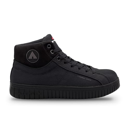 Airwalk Deuce Composite Toe Shoes for Men - Lightweight Work Safety Sneakers - Non-Slip, Electrical Hazard Resistant, Black/Black, 9 Medium