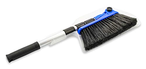 Camco Adjustable Broom and Dustpan - Portable & Compact Full Size Broom - Adjusts from 24-52 Inches, Ideal for RV, Marine, and Home Use (43623-A)