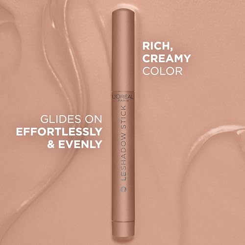 L'Oreal Paris Makeup Le Shadow Stick Eyeshadow, Blendable, Smudge-Resistant, Cream Eyeshadow, 100 Ice Sparkle (Shimmering Silver)