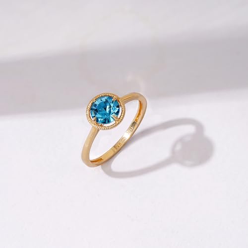 Amazon Essentials 10k Gold Imported Infinite Elements Crystal February Birthstone Ring, Size 7 (previously Amazon Collection)