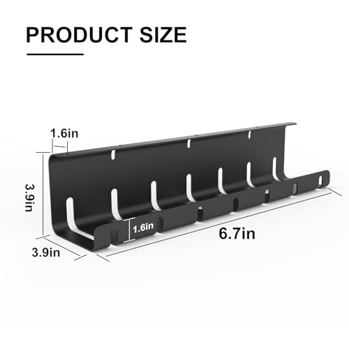 Under Desk Cable Management Tray 2PCS Metal U-Channel Desk Wire Management Self-Adhesive Installation Desk Cable Organizer - Home & Office