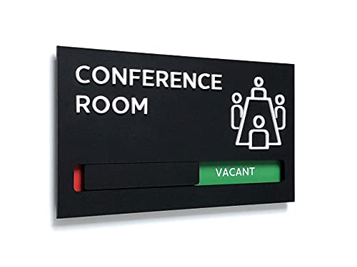 Kubik Letters Premium Conference Room Sign - Do Not Disturb Sign - Meeting in Progress Door Sign - Office Sign - Sign Out - Office Door Sign - Door Signs for Office - Occupied Sign - Do Not Disturb Door Sign