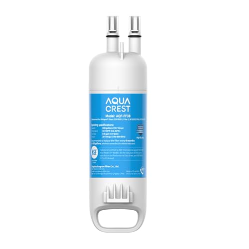 AQUA CREST AQF-FF38 Replacement for W10295370A, Everydrop® Filter 1, EDR1RXD1, EDR1RXD1B, P8RFWB2L, P4RFWB, Kenmore® 46-9081, 46-9930, Refrigerator Water Filter, 1 Filter
