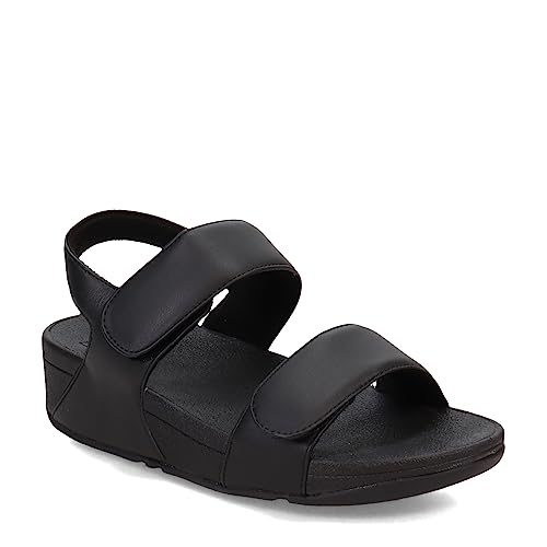 Fitflop Women's Ankle-Strap Flat Sandal, All Black, 5