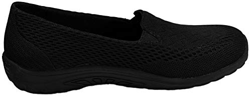 Skechers Women's Reggae Fest Willows Flat, Black/Black Mesh, 9 M US