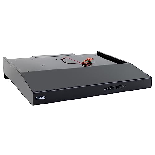 RecPro RV Range Hood with Charcoal Filter & LED Lamp | 12V DC Motor | 60W Energy Efficient | Built-in Charcoal Filter | Sleek Design | Hard-Wired Installation | 0.8A Fan Motor (Black)