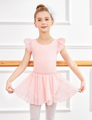 Zaclotre Toddler Girls Ballet Outfit Sparkly Ballerina Dress with Ruffle Skirt Black Ballet Dance Leotards Combo Size 3-4 Years