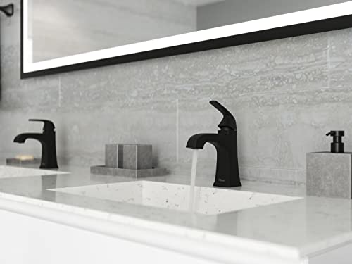 Pfister Bellance Bathroom Sink Faucet, Single Handle, Single Hole or 3-Hole, Matte Black Finish, LF042BLLB