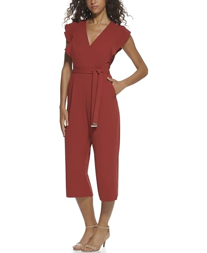 Tommy Hilfiger Womens Jumpsuit Slim Crop, Cinnamon, 2