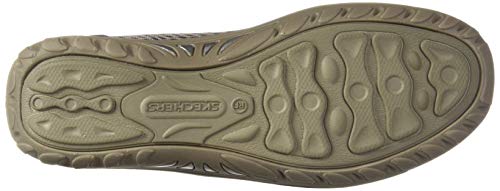 Skechers Women's Reggae Fest-Willows-Wide Loafer Flat, Dark Taupe, 6 W US