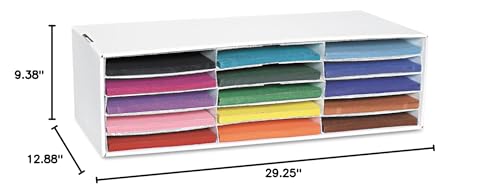 Pacon 001310 Corrugated Paper Sorter/Storage Box, 15 Sections, 13 1/2 x 28 3/4 x 8 1/2