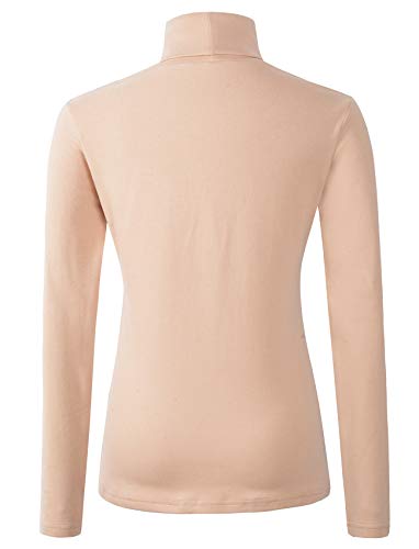 HieasyFit Women's Soft Cotton Turtleneck Top Basic Long Sleeve Pullover Violet L
