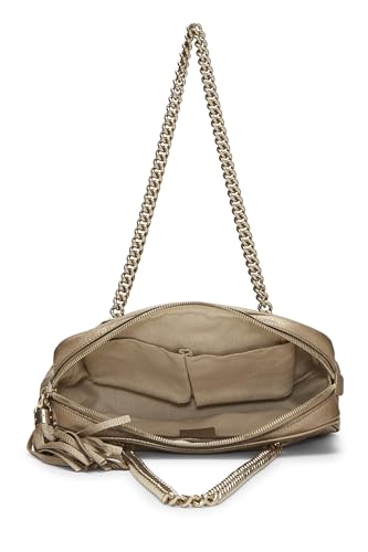 Gucci, Pre-Loved Metallic Gold Grained Leather Soho Chain Shoulder Bag, Gold