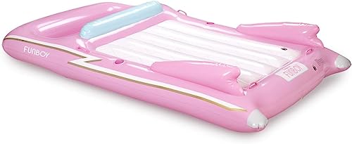 FUNBOY Giant Inflatable Luxury Pink Retro Convertible Classic Sports Car Pool Float, Two Cupholders for Summer Pool Parties and Entertainment