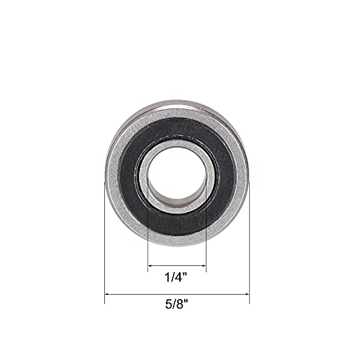 uxcell SR4-2RS Stainless Steel Ball Bearing 1/4"x5/8"x0.196" Double Sealed Bearings 2pcs