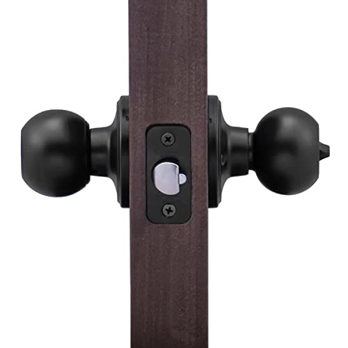 Copper Creek BK2030BC-6 Ball Door Knob, Privacy Function, 6 Pack, Black