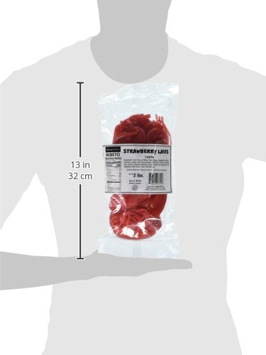 Kervan Candy Bebeto Strawberry Licorice Laces - Red Shoestring Licorice Laces for Braiding, Decorating Baked Goods & Making Knots - Soft & Chewy Candy (2 lbs)