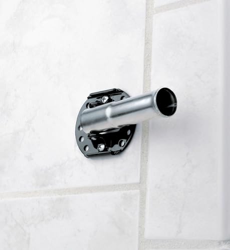 Moen Brushed Nickel 5-Foot Curved Fixed Mount Shower Curtain Rod with Pivoting Flanges, CSR2165BN