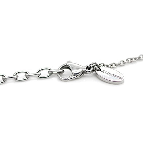 Skull Rose Birthstone Necklace With Crystal 17" - 19" Adjustable Chain (01-January - Darker Red)