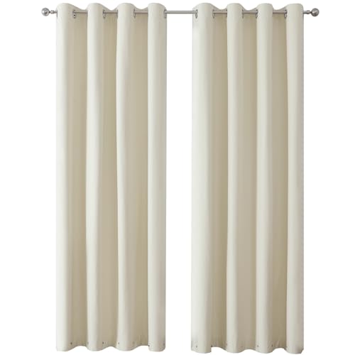 Airwill Grommet Blackout Curtains for Living Room Bedroom Window - Set of 2 Window Curtain Panels, Room Darkening, Thermal Insulated (W52 x L84 Inch, 2 Panels, Dark Grayish Brown)