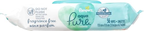 pampers aqua pure baby wipes 56 ct OLD