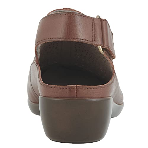 Easy Spirit Women's Dawn Clog, Medium Brown Leather, 7.5 Narrow