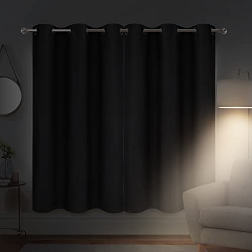 Diraysid Royal Blue Grommet Blackout Curtains for Bedroom Thermal Insulated Room Darkening Curtains Drapes, 38 x 63 inch, 2 Panels