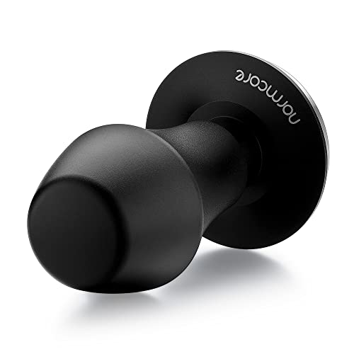 Normcore 45.5mm Spring Loaded Coffee Tamper V4 Fits Flair Pro, Pro 2, 304 Stainless Steel Flat Base, Ergonomic Anodized Aluminum Handle, Black
