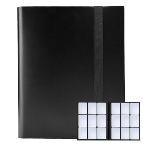 Card Binder,360 Pockets Trading Card Holder Book, Premium PU Cover Zip Folder Binder, Side Loading Carrying Case Binder Album for TCG, MTG,Sports Cards, Game Cards (Red)