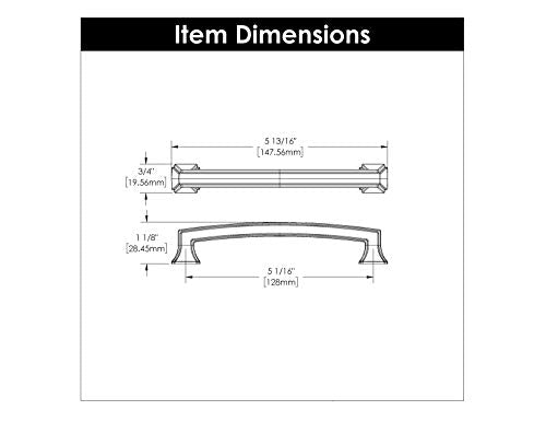 Hickory Hardware 1 Pack Solid Core Kitchen Cabinet Pulls, Luxury Cabinet Handles, Hardware for Doors & Dresser Drawers, 8-13/16 Inch (224mm) Hole Center, Brushed Golden Brass, Bridges Collection