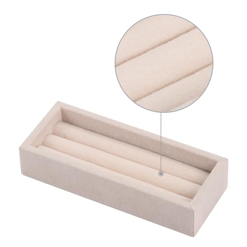 Valyria Bamboo Wood 6 Slots Round Ring Earrings Trays Showcase Display Jewelry Organizer (Round Wood)