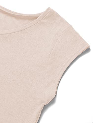 MIROL Women's Cap Sleeve Tank Tops U Neck Solid Color Casual Shirts Loose Fit Basic Blouse Brown