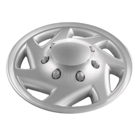Hubcaps.com - Premium Quality 16" Silver Hubcaps/Wheel Covers fits Ford Van, One-Piece Heavy Duty Construction (Set of 4)