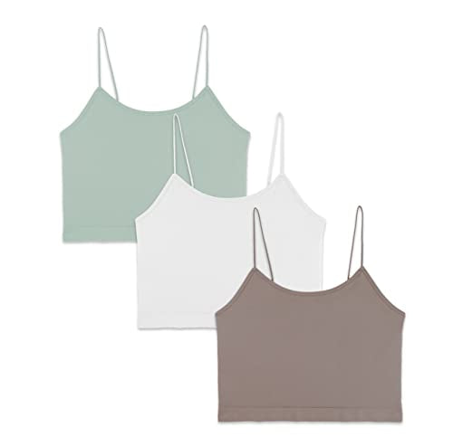 WallFlower Women's Carson Insta Smooth Seamless Shelf Bra Camisole 2-Pack (Standard and Plus), Black Night/Snow White, Small
