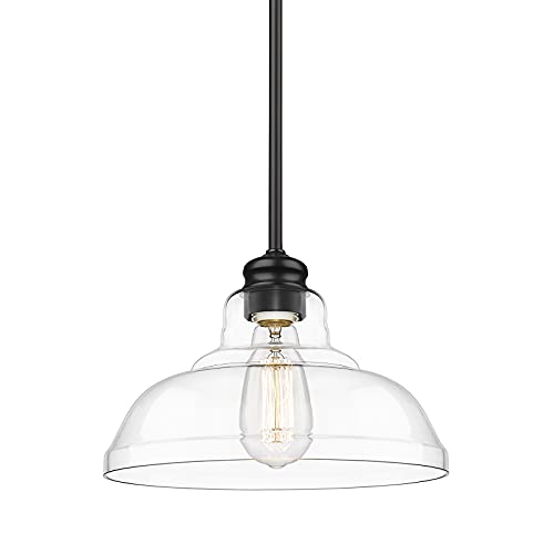 Maleoi Kitchen Island Pendant Lighting, Industrial Pendant Hanging Light, Ceiling Hanging Lighting Fixture for Kitchen Island Dining Table Hallway Restaurant (Black, 1 Pack)