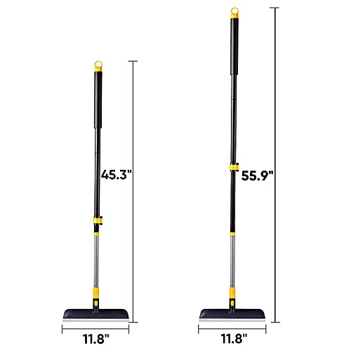 Yocada Floor Scrub Brush 55.9 inch Telescopic Handle 2 in 1 Scrape Brush Stiff Bristle Shower Scrubber for Cleaning Patio Bathroom Garage Kitchen Wall Deck Tub Tile