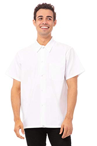 Chef Works Men's Utility Cook Shirt, White, X-Small