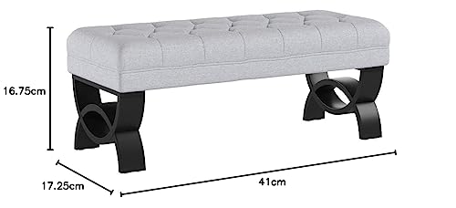 Christopher Knight Home Scarlett Fabric Ottoman Bench, Light Grey 17.25”D x 41.00”W x 16.75”H