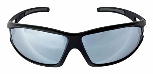 3M Safety Eyewear Silver Mirror, Black Frame Grey Accent, Anti-Fog & Scratch Resistant Lens