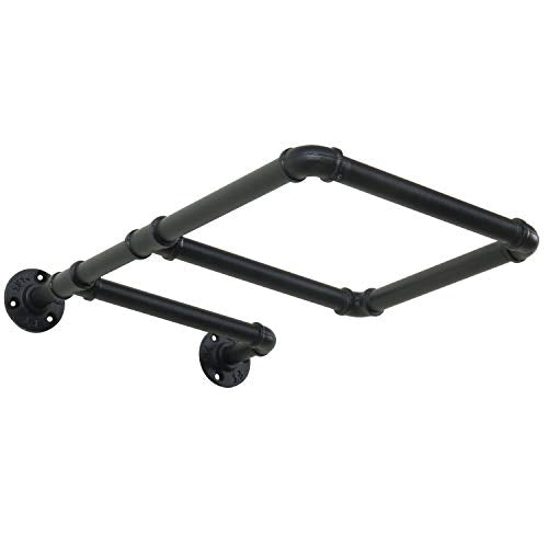 MyGift Wall Mounted Black Metal Pipe Exercise Ball Holder, Yoga Ball and Stability Ball Rack Home Gym and Studios