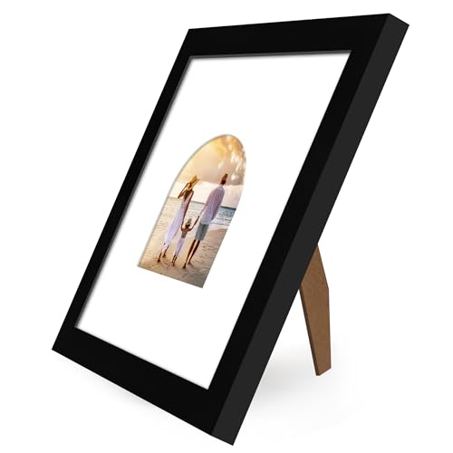 Americanflat 4x6 Picture Frame with Arch Mat Insert and Shatter-Resistant Glass - Signature Collection - Photo Frame for Tabletop and Wall Display - 6x8 Picture Frame without Mat - Gold