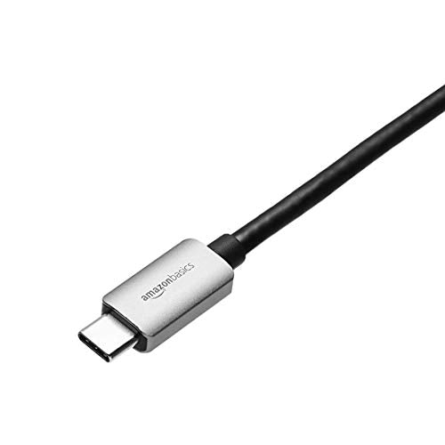 Amazon Basics Aluminium USB-C to DisplayPort Adapter (4K@60Hz), Thunderbolt 3 Compatible, Grey, 1.0 Count
