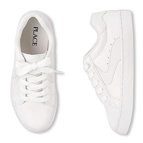 The Children's Place,boys,Sneakers,and Toddler Uniform Low Top Sneakers,White,1 Big Kid