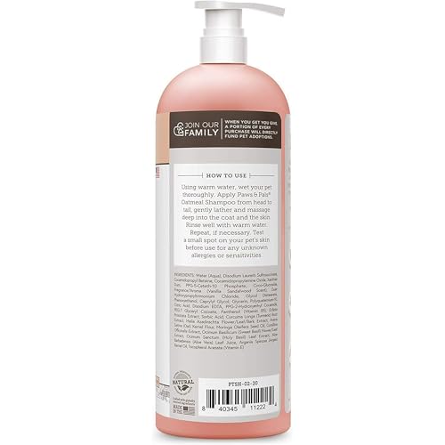 6-in-1 Dog Shampoo and Conditioner for Itchy Skin, Made in USA - 20oz Vet Formula Natural Medicated Best for De-Shedding, Itch Relief, Smelly Odor, Dry Sensitive Skin - Dogs & Cats Oatmeal Pet Wash