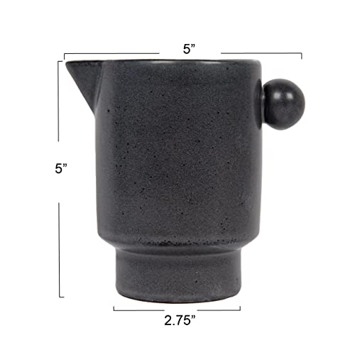 Creative Co-Op Modern Small Stoneware Pitcher or Vase, Beige 16 oz.